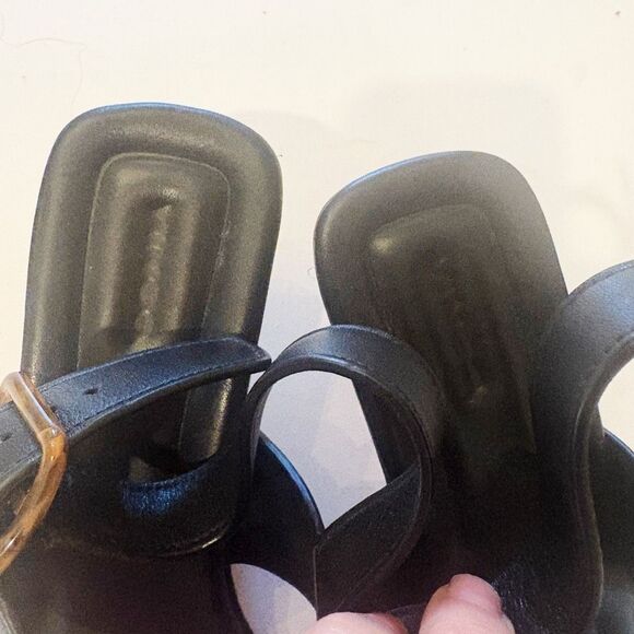 Vince Cira Square Toe Slingback Sandals Size 39 8.5 Black leather - Picture 8 of 11